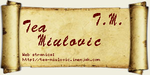 Tea Miulović vizit kartica